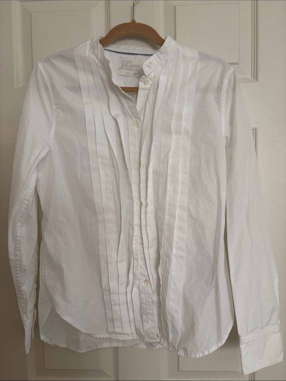 J. Crew White Pintuck Button-Down Shirt